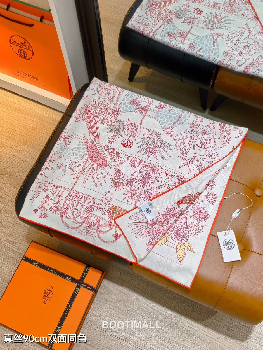 Hermes Twill Silk Scarf 90 “Le Jardin de Pythagore 에르메스 트윌 실크 스카프 90 “피타고라스의 정원” SHMS2529-1 90×90cm 4