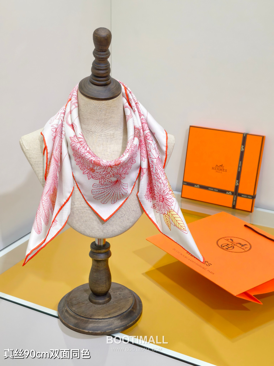 Hermes Twill Silk Scarf 90 “Le Jardin de Pythagore 에르메스 트윌 실크 스카프 90 “피타고라스의 정원” SHMS2529-1 90×90cm 9