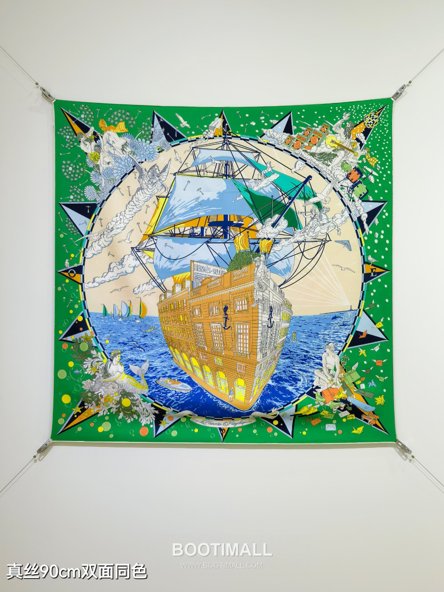 Hermes Twill Silk Scarf 90 “Hermes Flagship 에르메스 트윌 실크 스카프 90 “에르메스 플래그십” SHMS2533 90×90cm 3