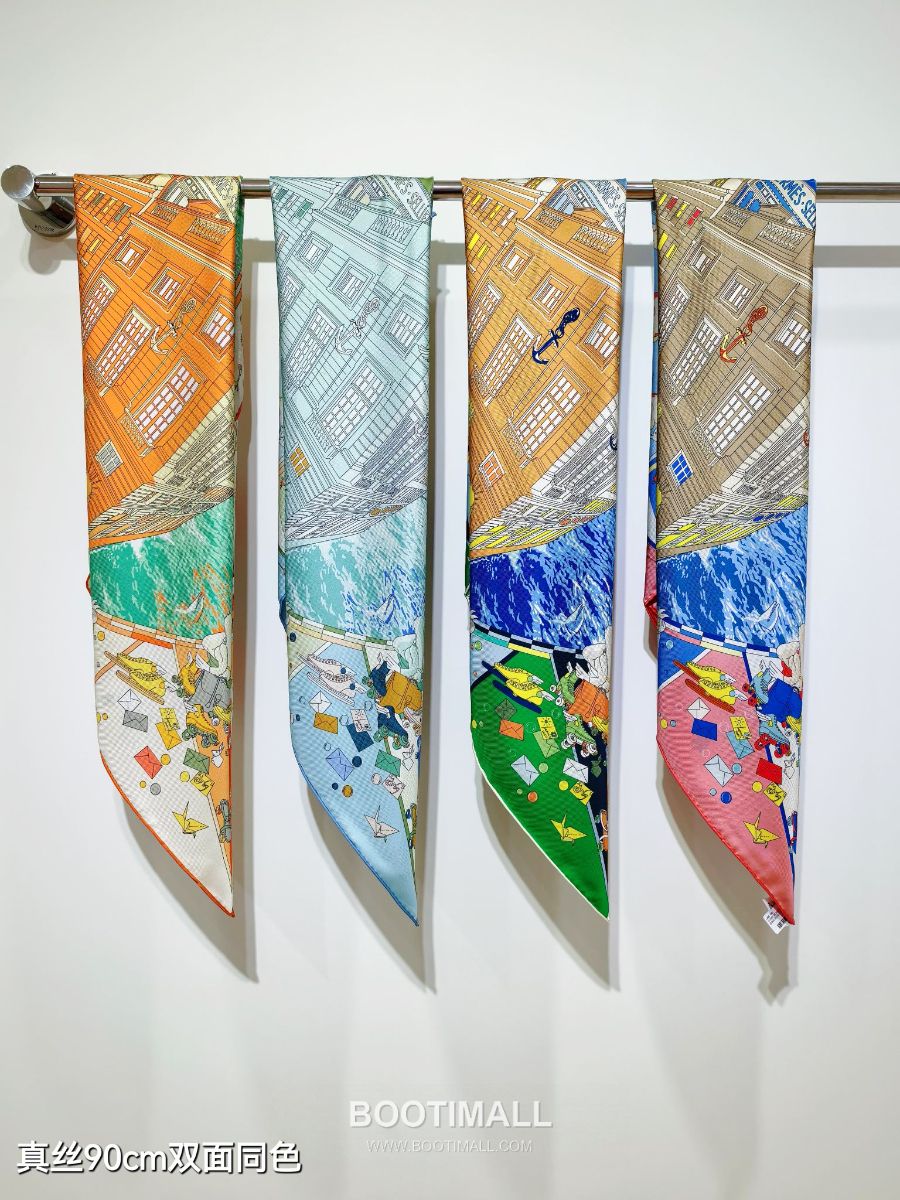 Hermes Twill Silk Scarf 90 “Hermes Flagship 에르메스 트윌 실크 스카프 90 “에르메스 플래그십” SHMS2533 90×90cm 10