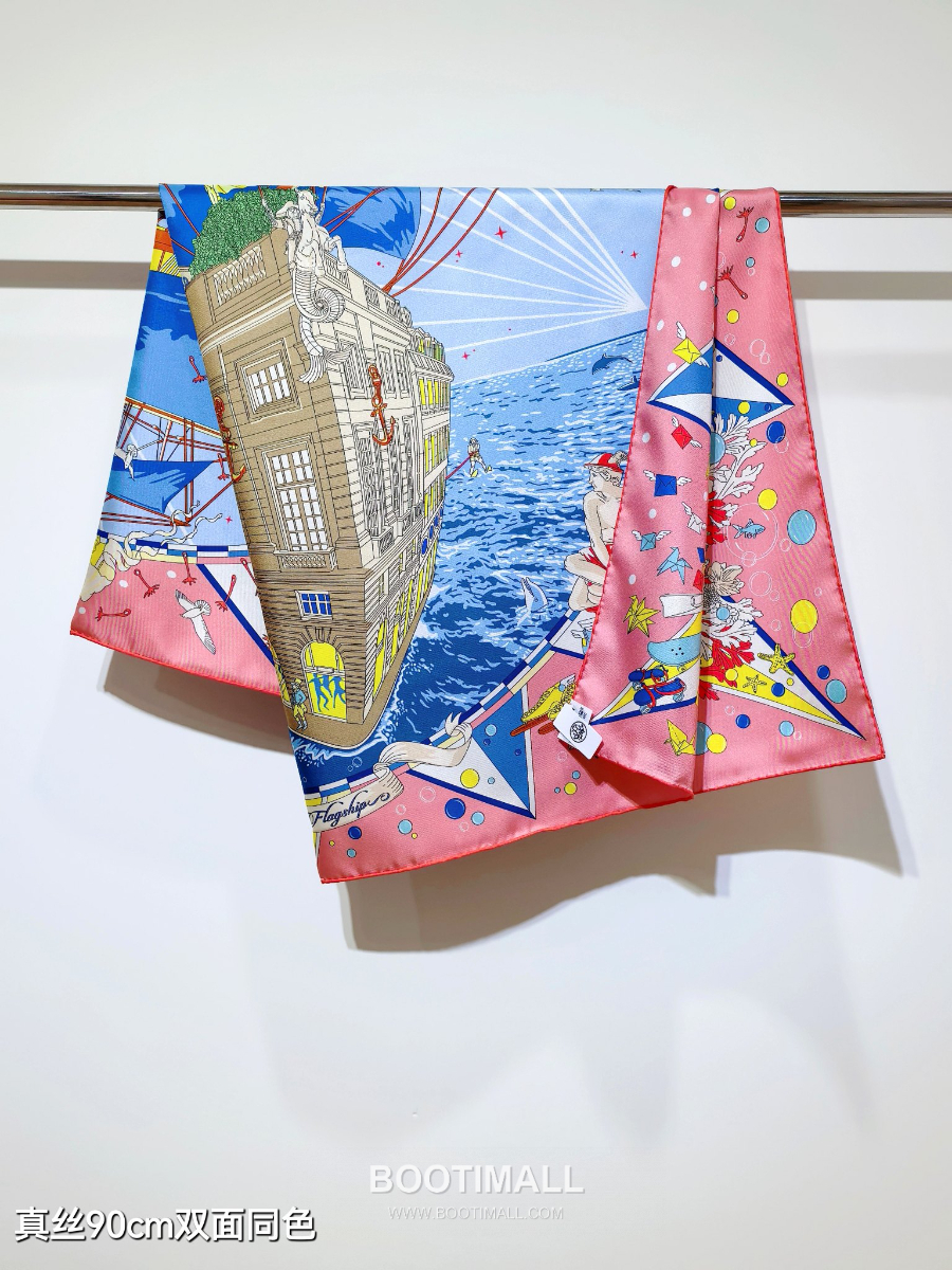 Hermes Twill Silk Scarf 90 “Hermes Flagship 에르메스 트윌 실크 스카프 90 “에르메스 플래그십” SHMS2533-1 90×90cm 8
