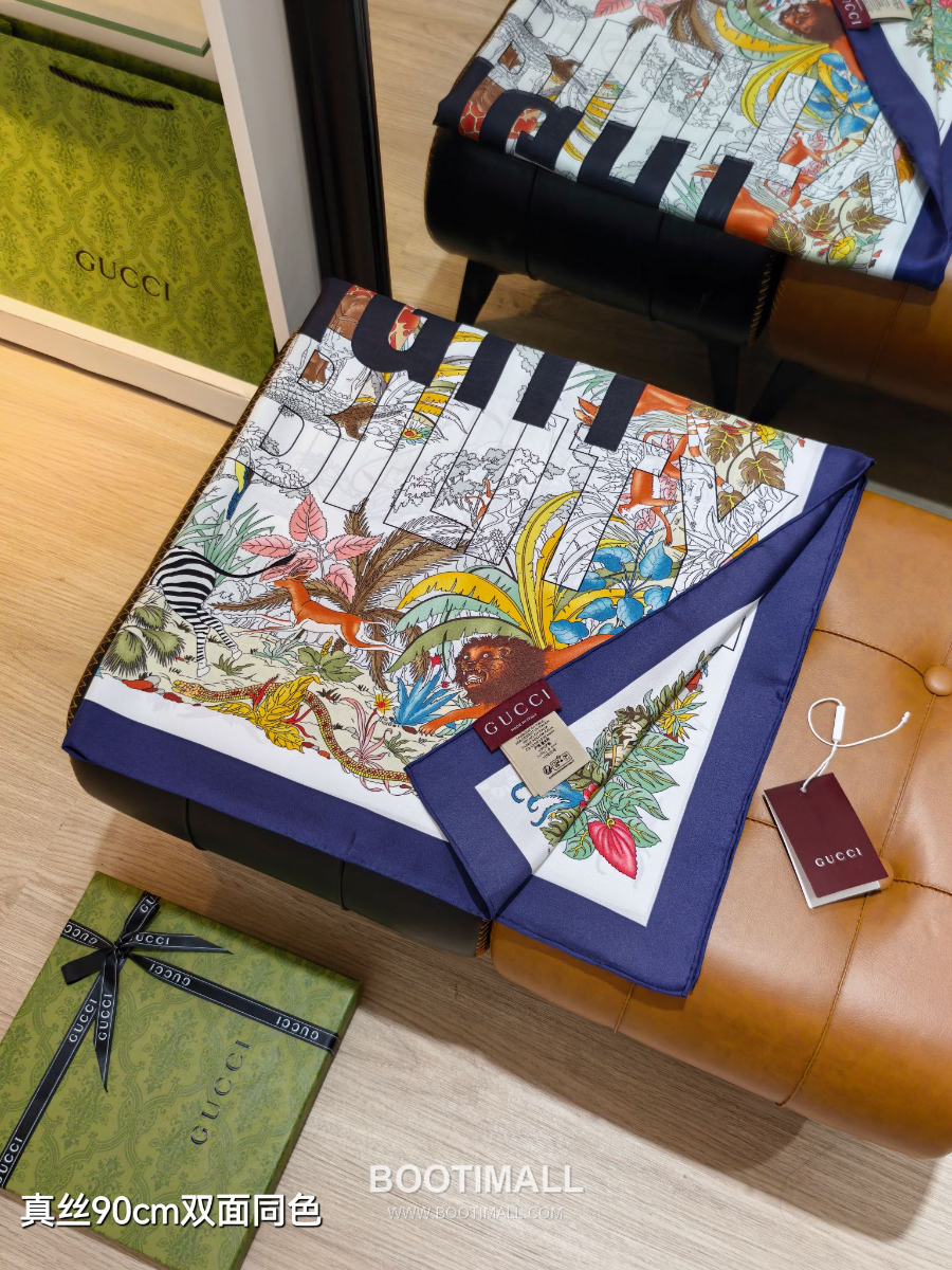 Gucci Project Printed Silk Carre “In The Invisibility At Night 구찌 프로젝트 프린트 실크 까레 인 더 인비저빌리티 앳 나이트 90×90cm 4