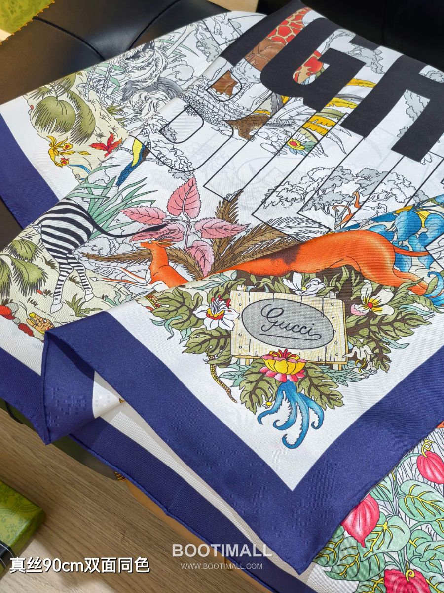 Gucci Project Printed Silk Carre “In The Invisibility At Night 구찌 프로젝트 프린트 실크 까레 인 더 인비저빌리티 앳 나이트 90×90cm 6