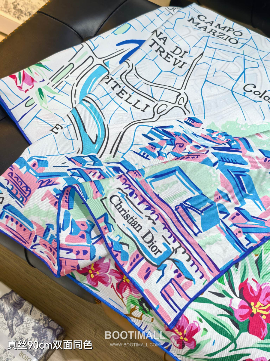 Dior Souvenir de Rome 90 Square Silk Twill Scarf  디올 수브니르 드 로마 90 실크 트윌 스카프 90×90cm 5