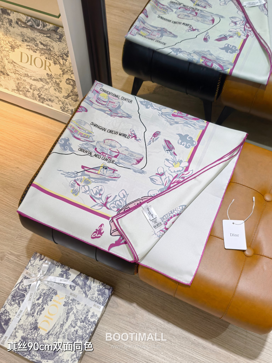 Dior Souvenir de Shanghai 90 Square Silk Twill Scarf 디올 수브니르 드 상하이 90 실크 트윌 스카프 90×90cm 2