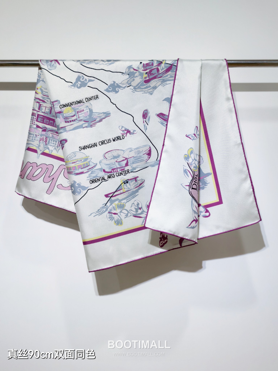 Dior Souvenir de Shanghai 90 Square Silk Twill Scarf 디올 수브니르 드 상하이 90 실크 트윌 스카프 90×90cm 6