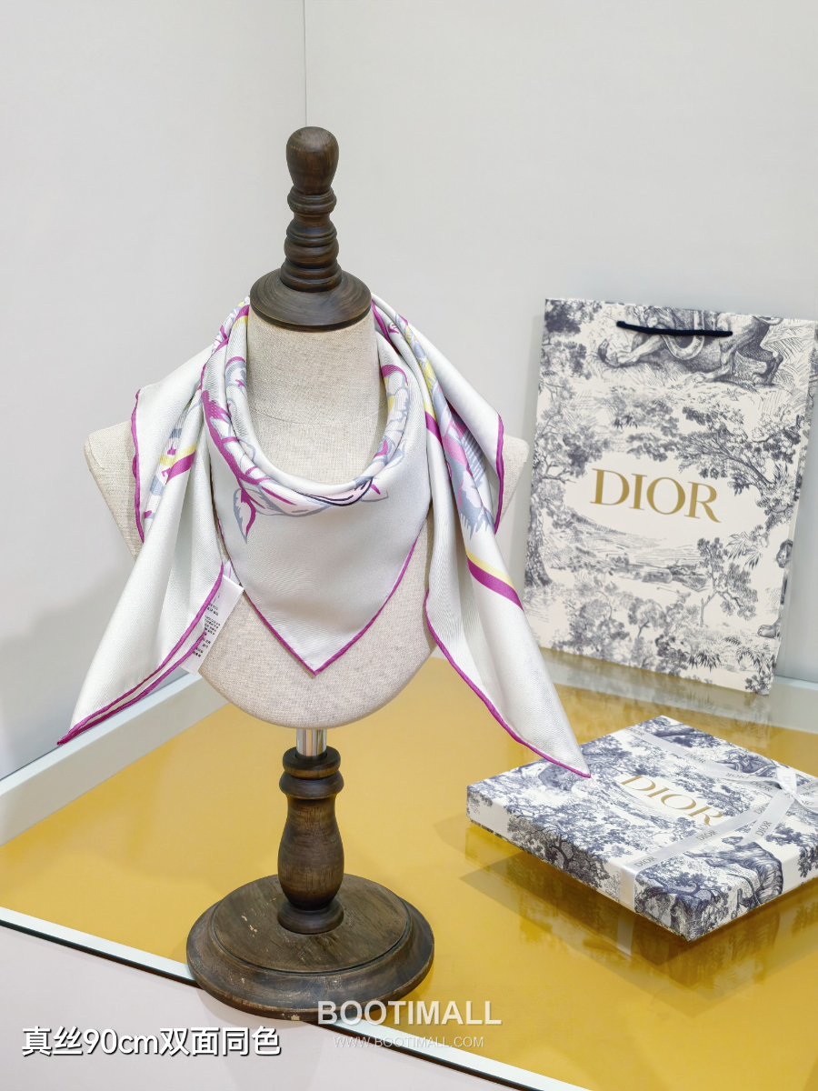 Dior Souvenir de Shanghai 90 Square Silk Twill Scarf 디올 수브니르 드 상하이 90 실크 트윌 스카프 90×90cm 7