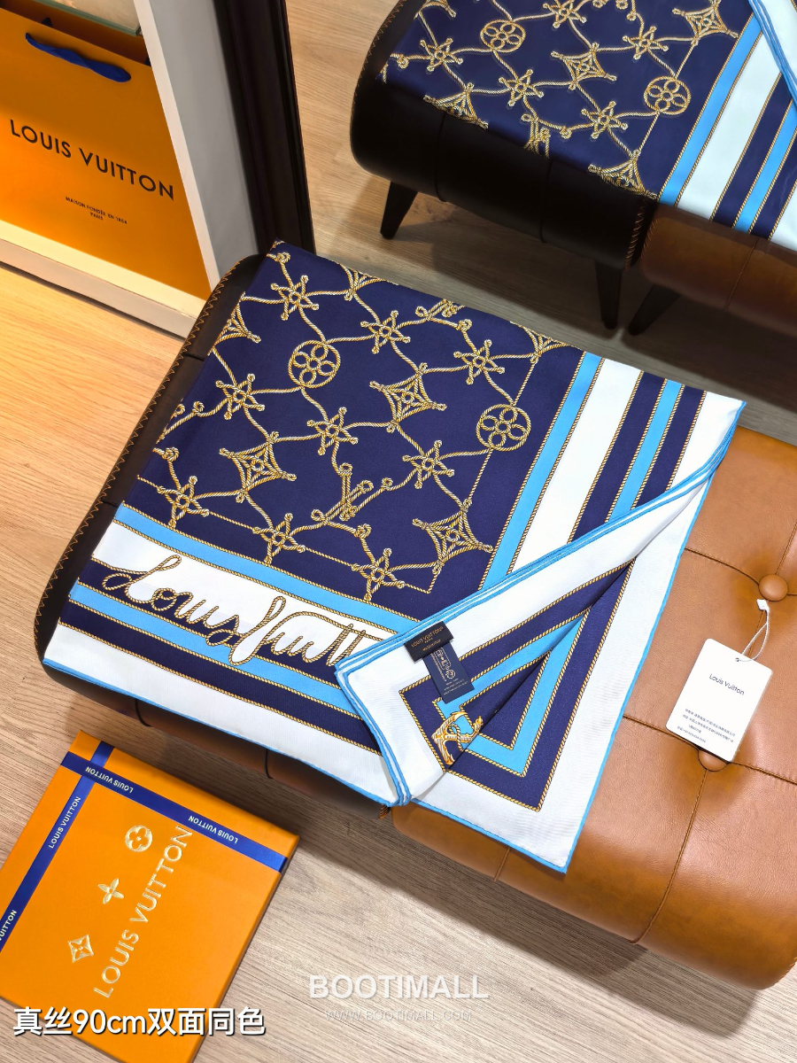 Louis Vuitton Cordage 90 Square Silk Twill Scarf 루이비통 코다주 90 실크 트윌 스카프 90×90cm 4