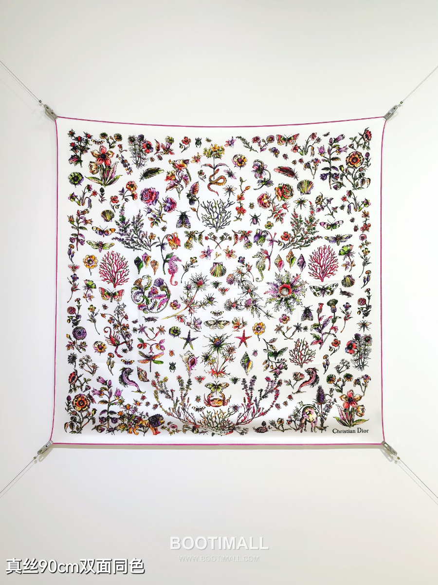 Dior Cabinet de Curiosites 90 Square Silk Twill Scarf 디올 까비네 드 퀴리오지테 90 실크 트윌 스카프 90×90cm 2