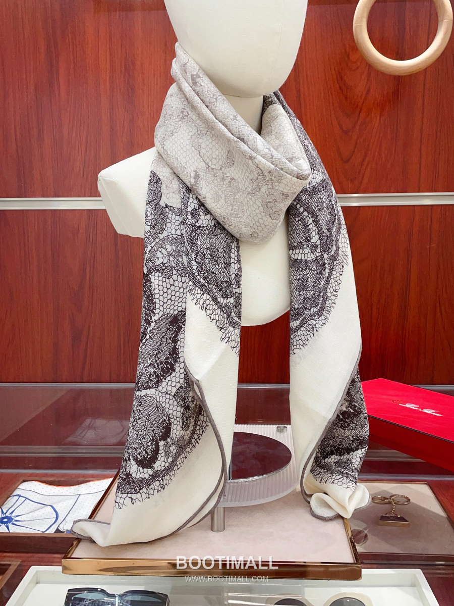 Loro Piana Cashmere Silk Square Scarf 로로피아나 캐시미어 실크 스퀘어 스카프 140 리버서블 140×140cm 1
