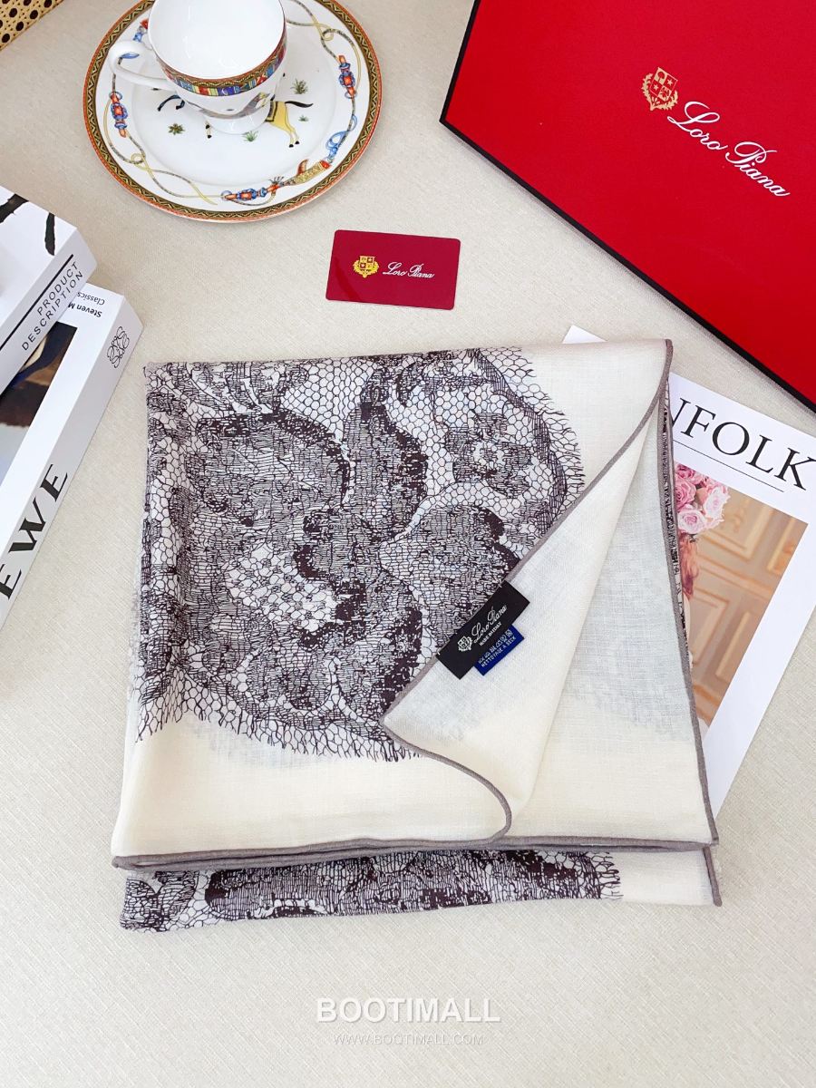 Loro Piana Cashmere Silk Square Scarf 로로피아나 캐시미어 실크 스퀘어 스카프 140 리버서블 140×140cm 8