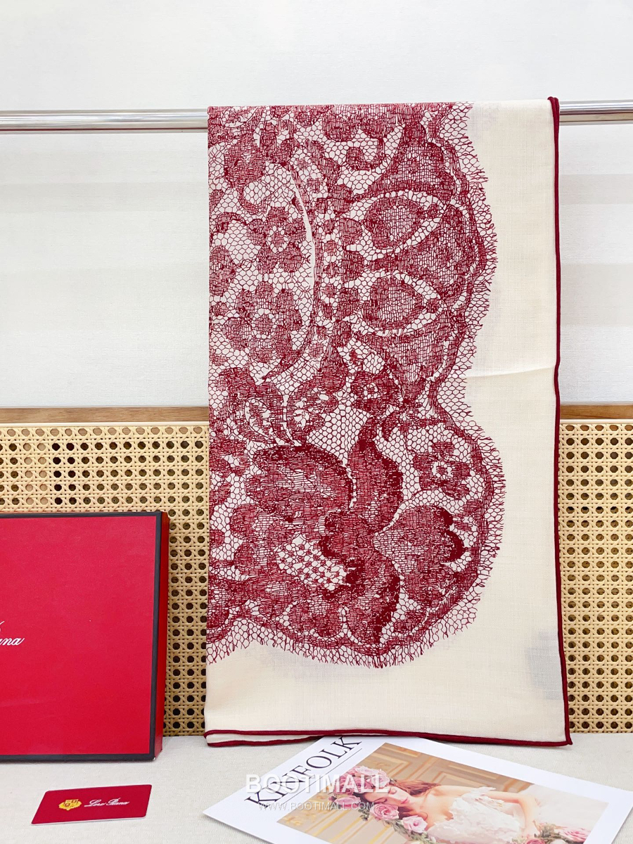 Loro Piana Cashmere Silk Square Scarf 로로피아나 캐시미어 실크 스퀘어 스카프 140 리버서블 레드 140×140cm 4