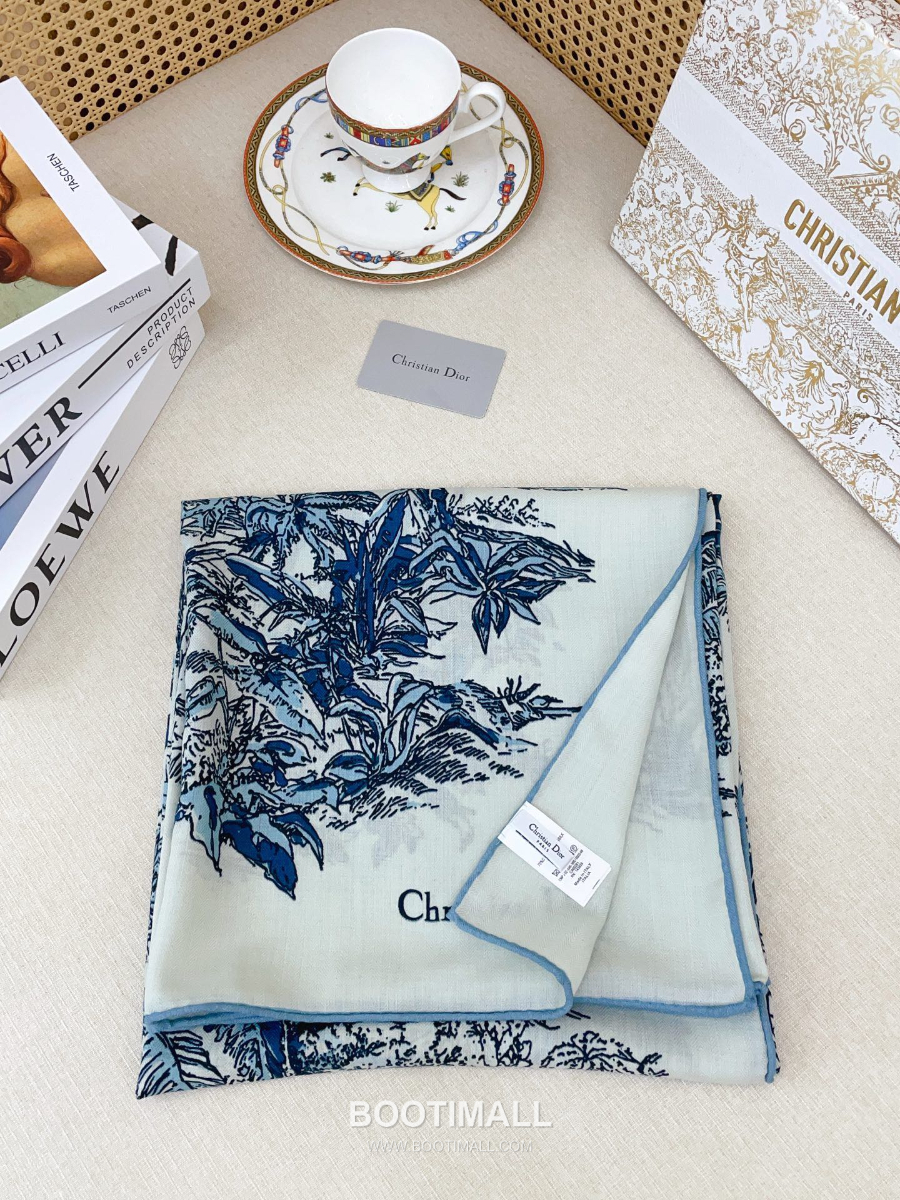 Christian Dior Toile de Jouy Cashmere Silk Shawl 크리스찬 디올 트왈 드 주이 캐시미어 실크 숄 140×140cm 3