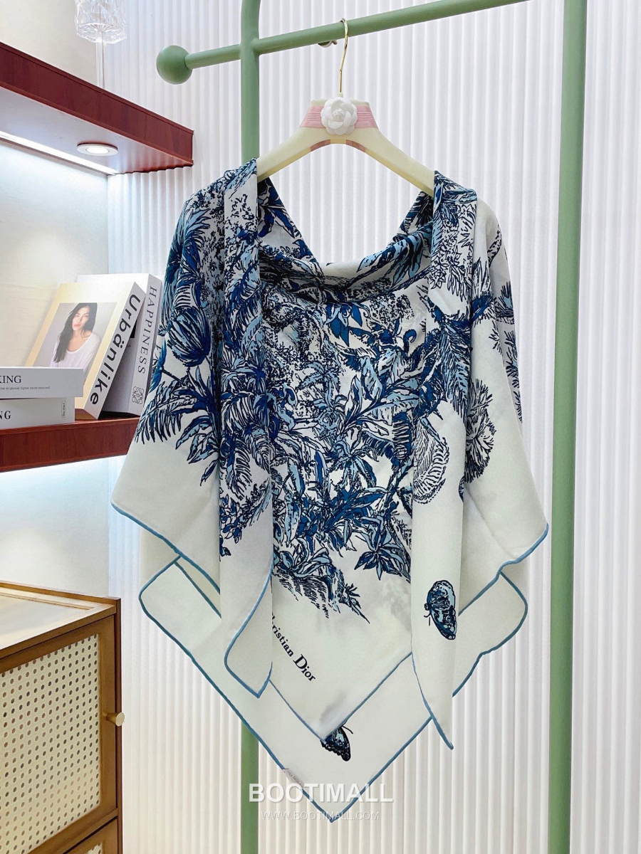 Christian Dior Toile de Jouy Cashmere Silk Shawl 크리스찬 디올 트왈 드 주이 캐시미어 실크 숄 140×140cm 9