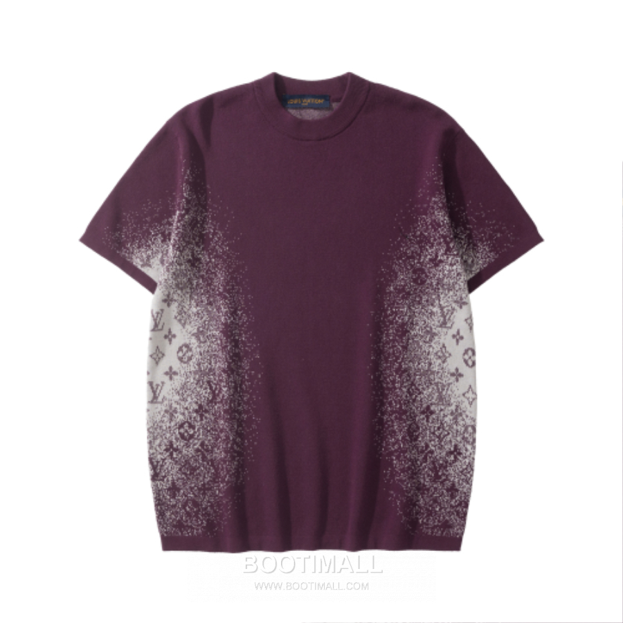 Louis Vuitton Monogram Spray-Effect Panel Cotton T-Shirt 루이비통 모노그램 스프레이 이펙트 패널 코튼 티셔츠 버건디 5