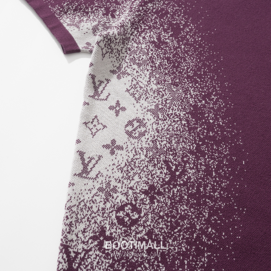 Louis Vuitton Monogram Spray-Effect Panel Cotton T-Shirt 루이비통 모노그램 스프레이 이펙트 패널 코튼 티셔츠 버건디 12