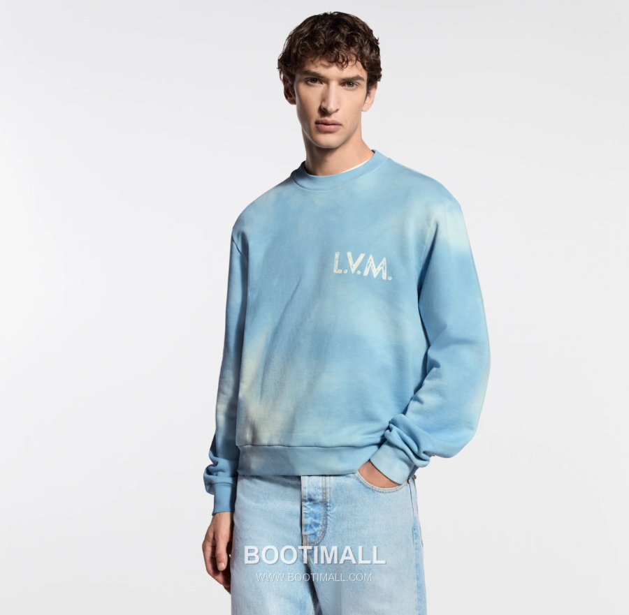 Louis Vuitton Tie-Dye Cotton Sweatshirt with Logo Print 루이비통 타이다이 코튼 스웨트셔츠 로고 프린트 라이트 블루 3