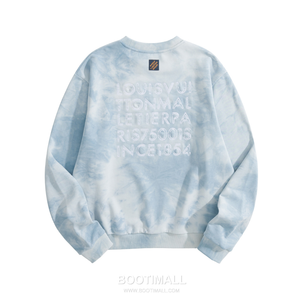 Louis Vuitton Tie-Dye Cotton Sweatshirt with Logo Print 루이비통 타이다이 코튼 스웨트셔츠 로고 프린트 라이트 블루 5