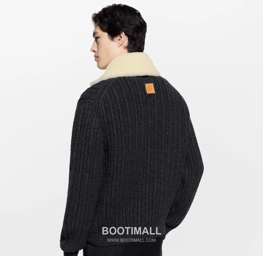 Louis Vuitton Shearling Collar Zip-Up Wool Blend Sweater 루이비통 시어링 카라 집업 울 혼방 스웨터 블랙 3