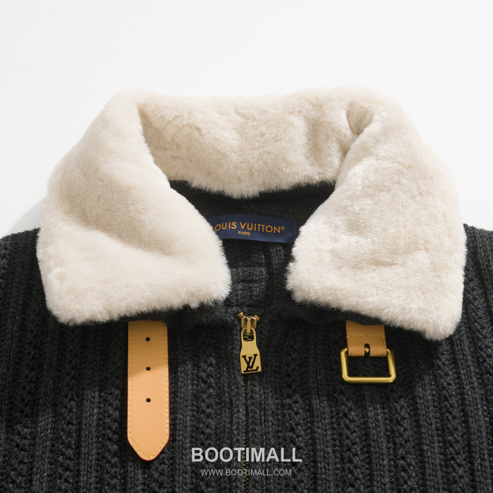 Louis Vuitton Shearling Collar Zip-Up Wool Blend Sweater 루이비통 시어링 카라 집업 울 혼방 스웨터 블랙 9