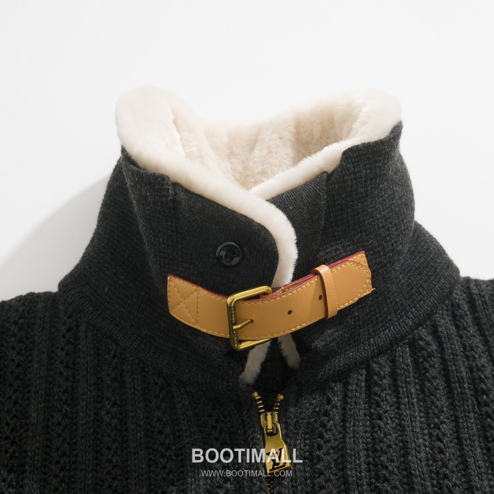 Louis Vuitton Shearling Collar Zip-Up Wool Blend Sweater 루이비통 시어링 카라 집업 울 혼방 스웨터 블랙 10
