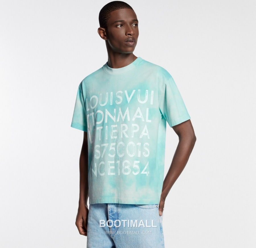Louis Vuitton Marque L.Vuitton Depose Washed Print T-Shirt 루이비통 마르크 LV 뽀제 워시드 프린트 티셔츠 라이트 블루 3