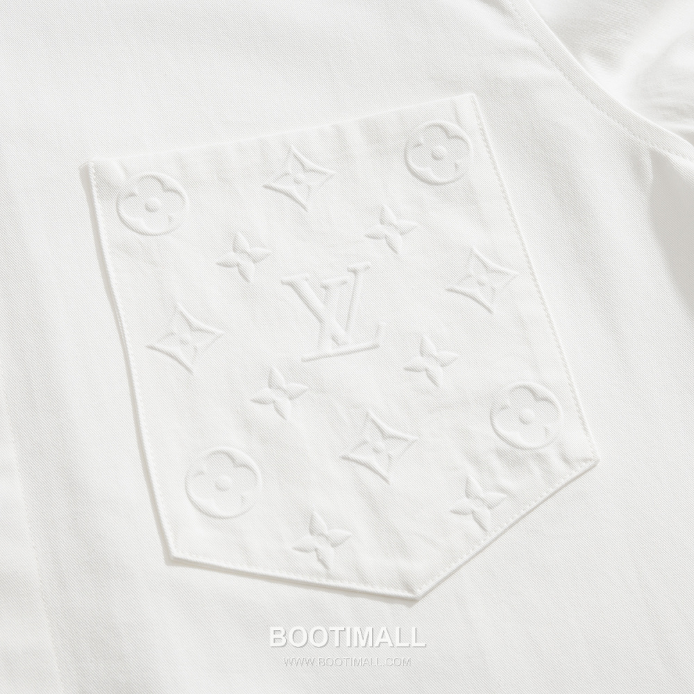 Louis Vuitton Embossed Monogram Pocket Cotton Shirt 루이비통 엠보스 모노그램 포켓 코튼 셔츠 화이트 7