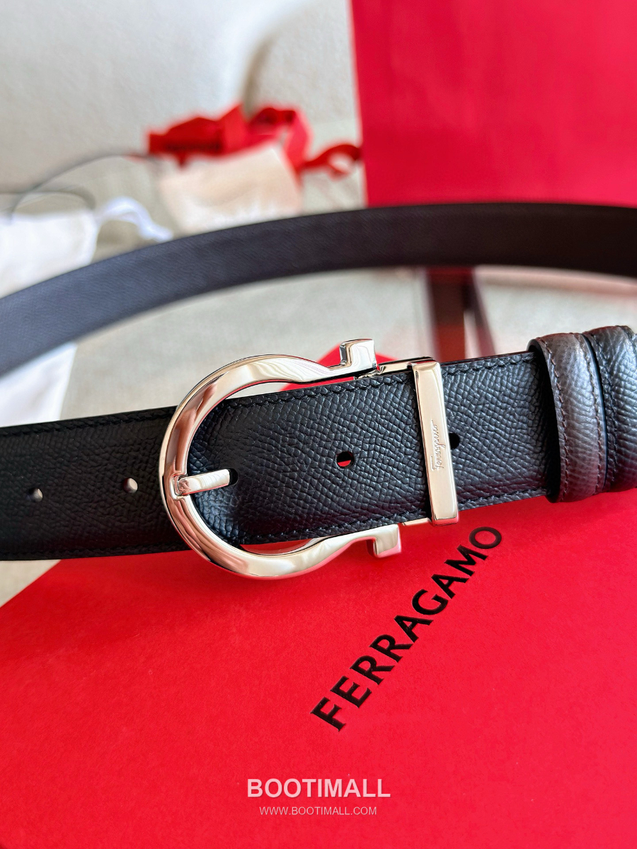 Ferragamo Reversible and Adjustable Gancini Belt 살바토레 페라가모 리버서블 23A564 593873 길이조절 간치니 벨트 3.5cm 8