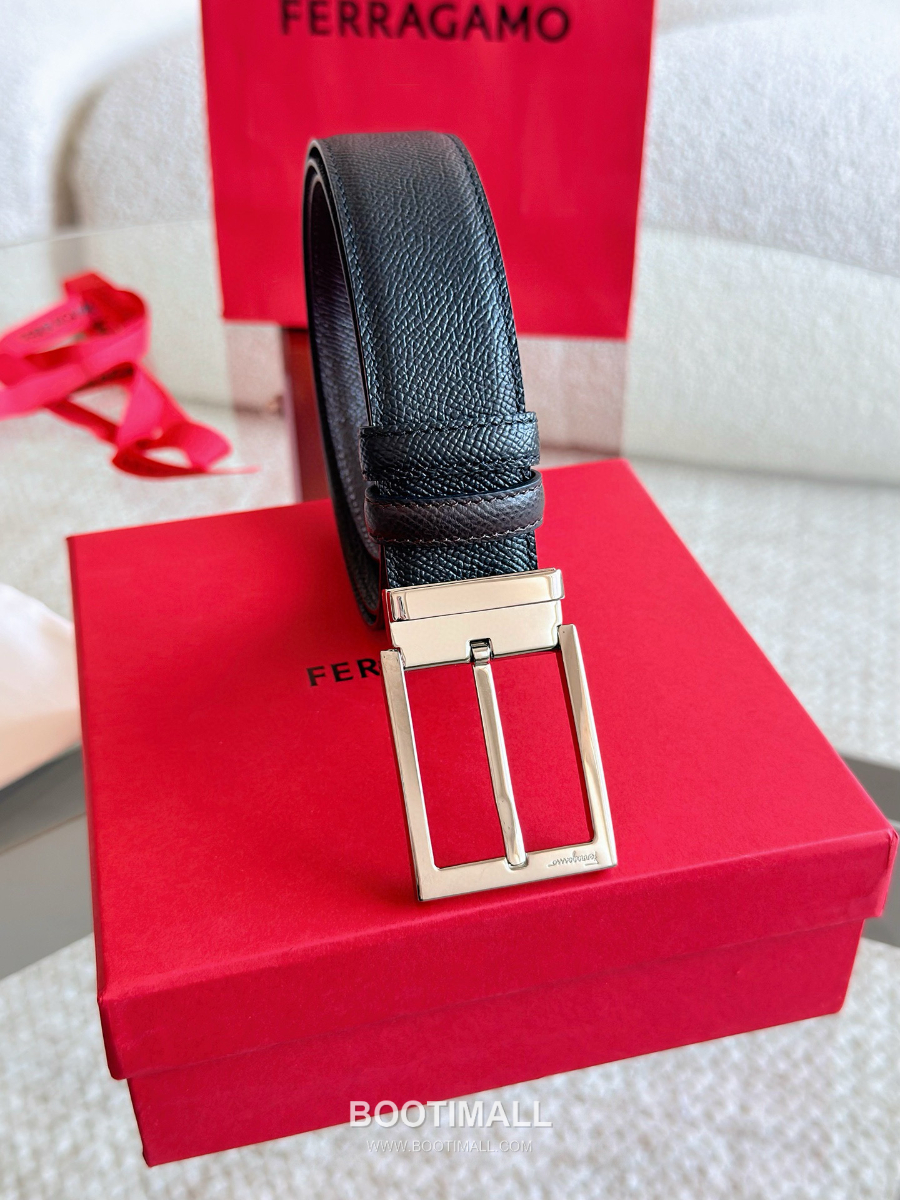 Ferragamo Reversible and Adjustable Gancini Belt 살바토레 페라가모 리버서블 23A565 길이조절 간치니 벨트 3.5cm 6