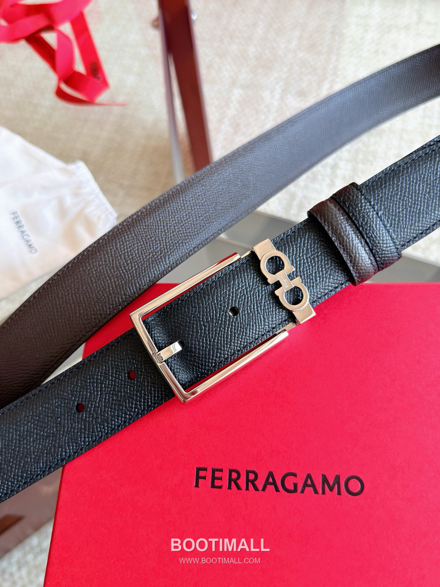 Ferragamo Reversible and Adjustable Gancini Belt 살바토레 페라가모 리버서블 23A566 길이조절 간치니 벨트 3.5cm 5