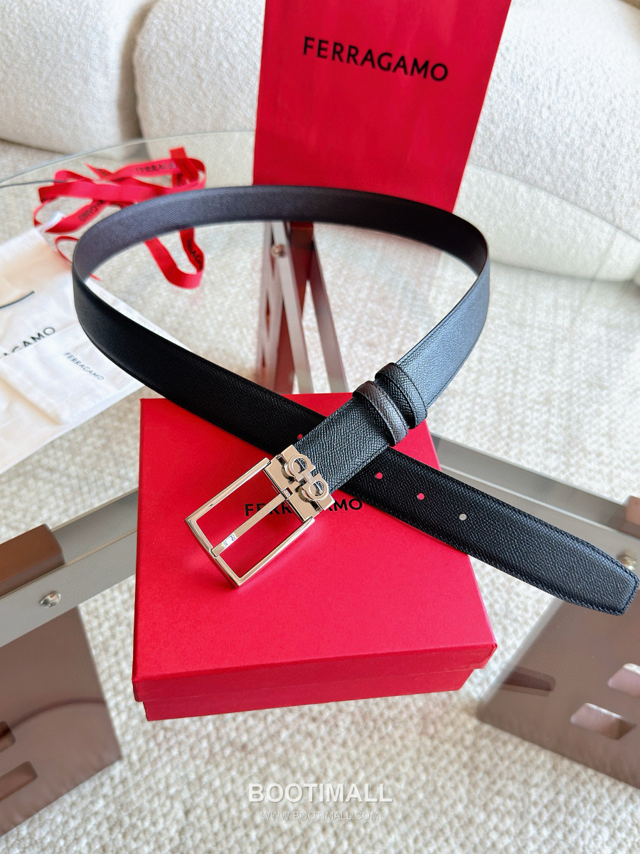 Ferragamo Reversible and Adjustable Gancini Belt 살바토레 페라가모 리버서블 23A566 길이조절 간치니 벨트 3.5cm 8