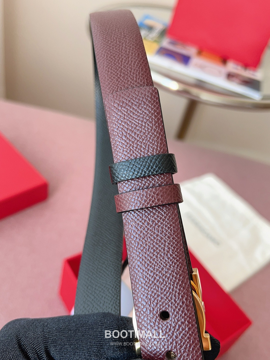 Ferragamo Reversible Gancini Belt 살바토레 페라가모 리버서블 간치니 양면벨트 버건디/블랙 2.5cm 8