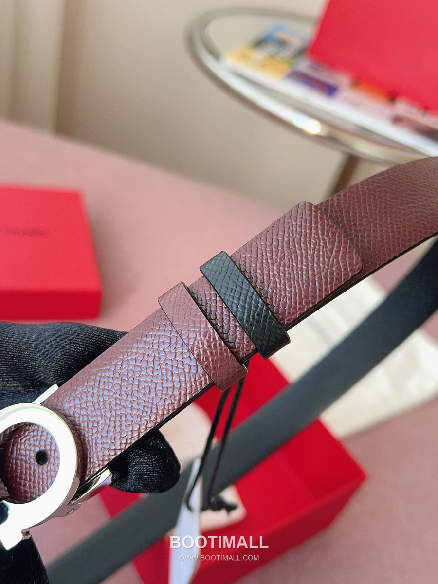 Ferragamo Reversible Gancini Belt 살바토레 페라가모 리버서블 간치니 양면벨트 버건디/블랙 2.5cm 17