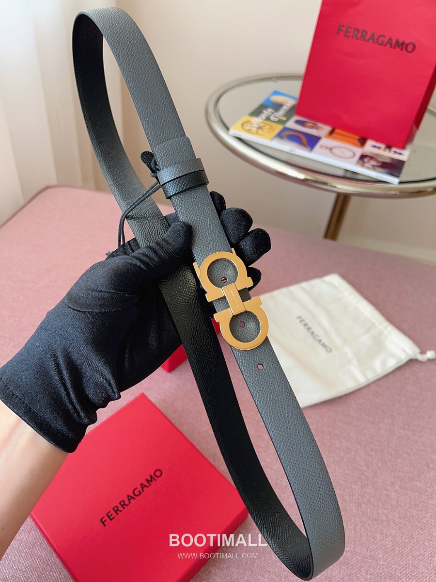 Ferragamo Reversible Gancini Belt 살바토레 페라가모 리버서블 간치니 양면벨트 그레이/블랙 2.5cm 4