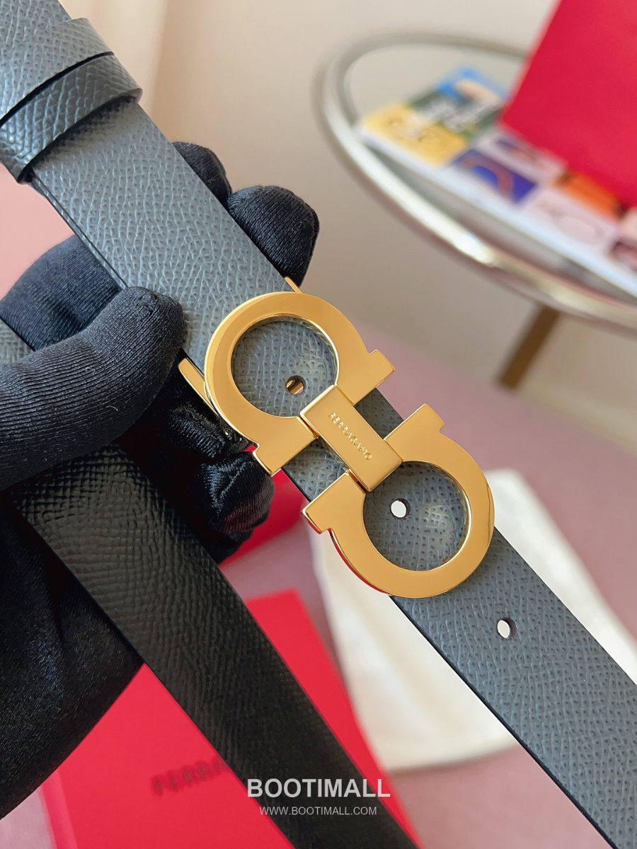 Ferragamo Reversible Gancini Belt 살바토레 페라가모 리버서블 간치니 양면벨트 그레이/블랙 2.5cm 5