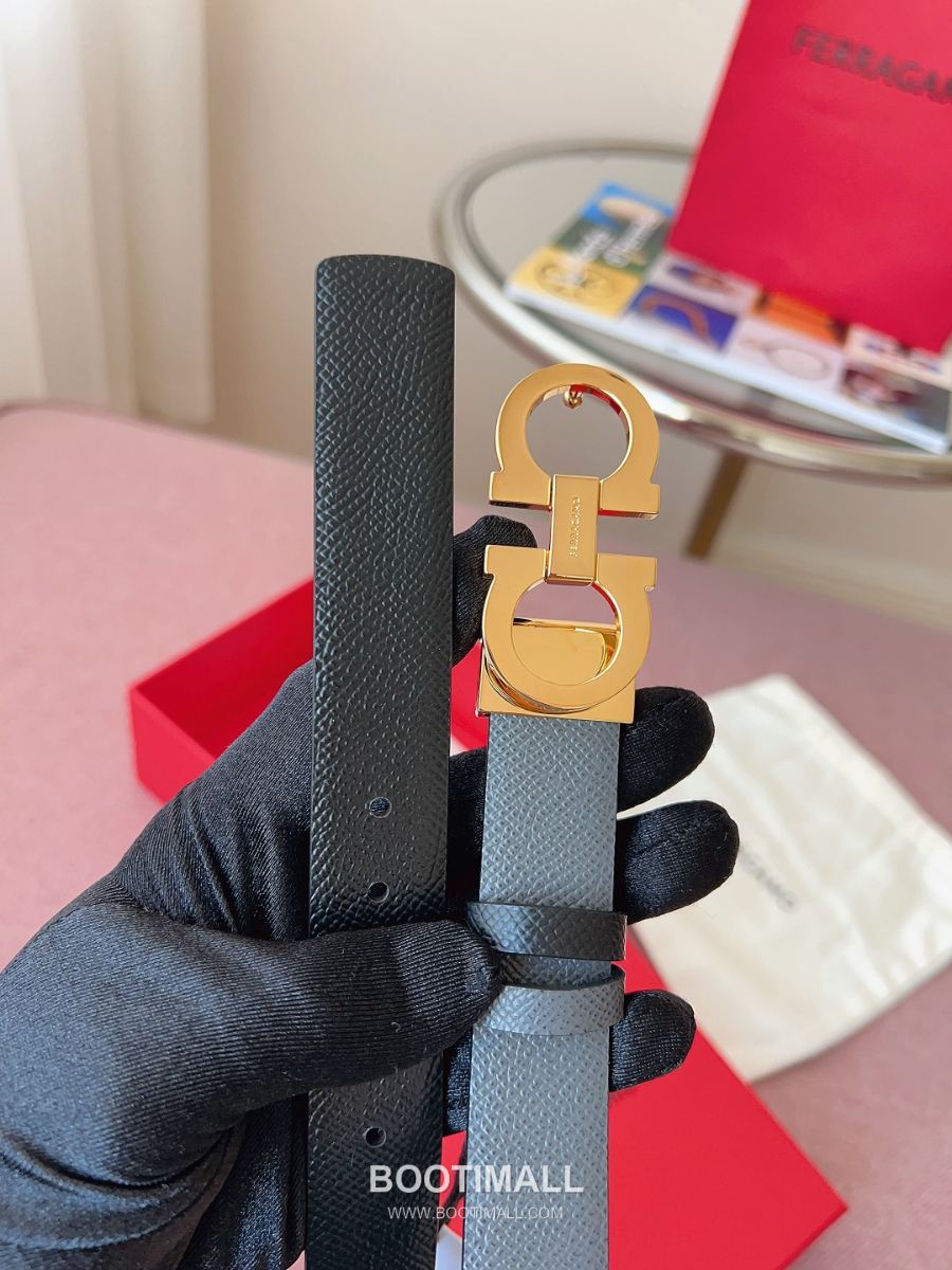 Ferragamo Reversible Gancini Belt 살바토레 페라가모 리버서블 간치니 양면벨트 그레이/블랙 2.5cm 6