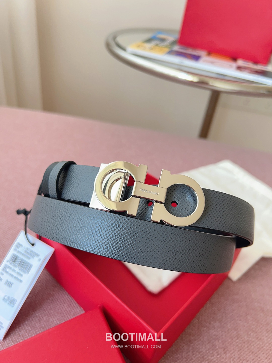 Ferragamo Reversible Gancini Belt 살바토레 페라가모 리버서블 간치니 양면벨트 그레이/블랙 2.5cm 11