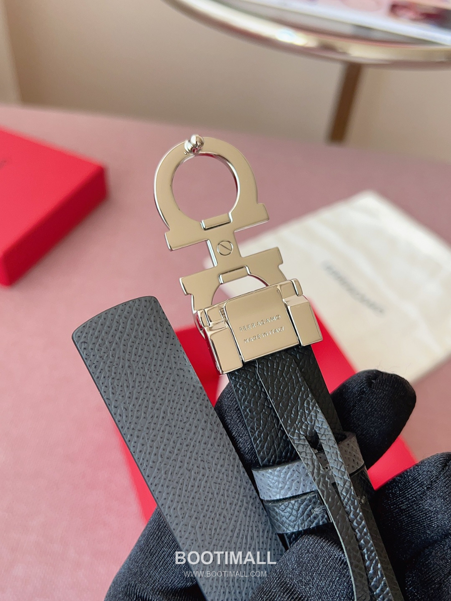 Ferragamo Reversible Gancini Belt 살바토레 페라가모 리버서블 간치니 양면벨트 그레이/블랙 2.5cm 16