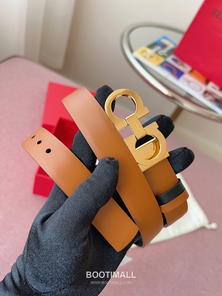 Ferragamo Reversible Gancini Belt 살바토레 페라가모 리버서블 간치니 양면벨트 브라운/블랙 2.5cm 1