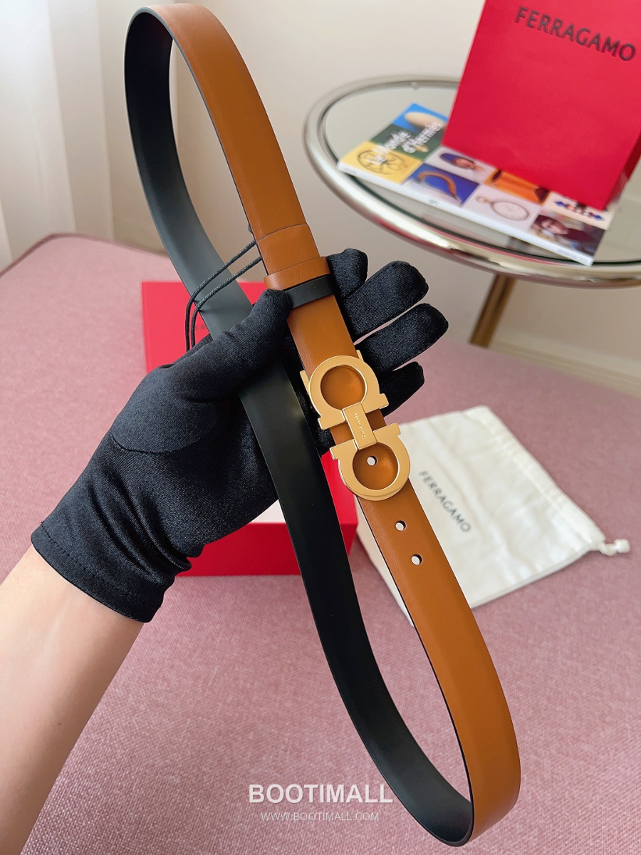 Ferragamo Reversible Gancini Belt 살바토레 페라가모 리버서블 간치니 양면벨트 브라운/블랙 2.5cm 3