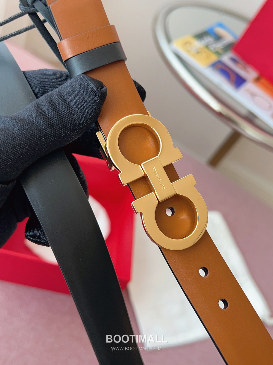 Ferragamo Reversible Gancini Belt 살바토레 페라가모 리버서블 간치니 양면벨트 브라운/블랙 2.5cm 4