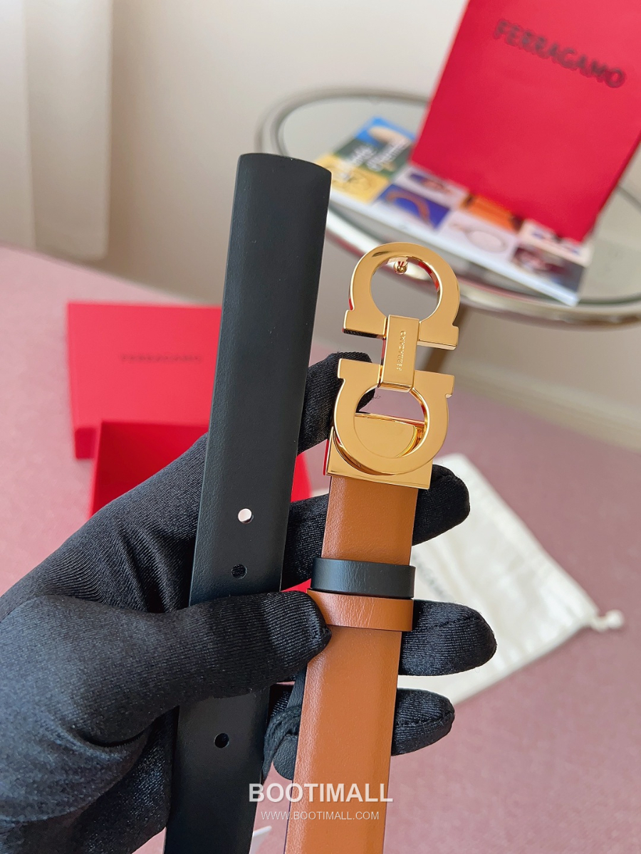 Ferragamo Reversible Gancini Belt 살바토레 페라가모 리버서블 간치니 양면벨트 브라운/블랙 2.5cm 5