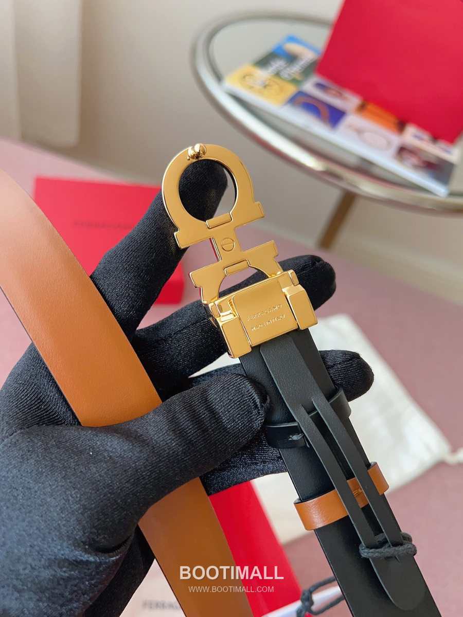 Ferragamo Reversible Gancini Belt 살바토레 페라가모 리버서블 간치니 양면벨트 브라운/블랙 2.5cm 6