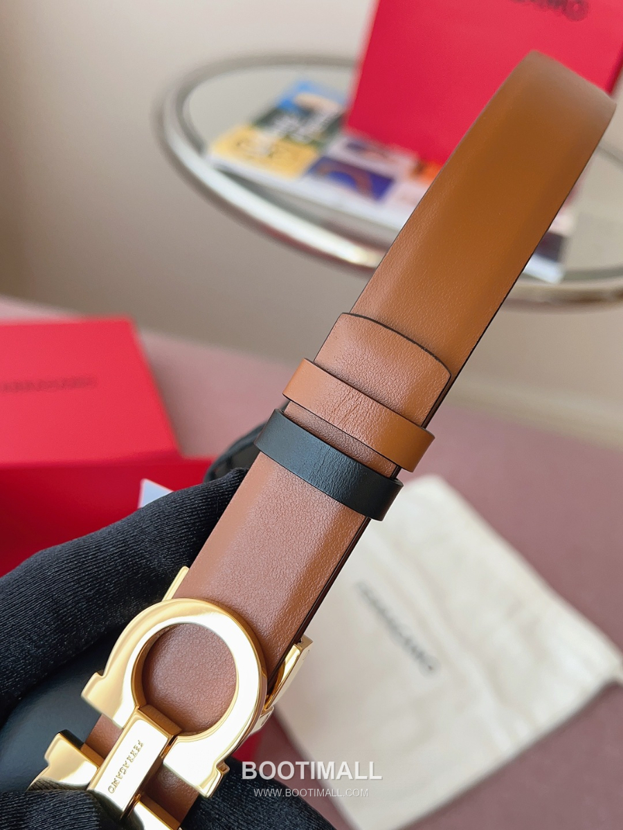 Ferragamo Reversible Gancini Belt 살바토레 페라가모 리버서블 간치니 양면벨트 브라운/블랙 2.5cm 7