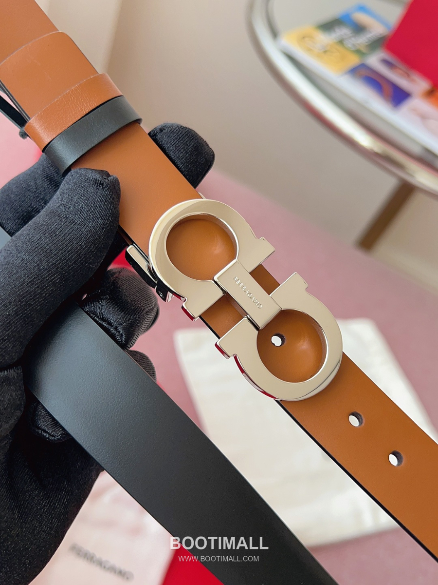 Ferragamo Reversible Gancini Belt 살바토레 페라가모 리버서블 간치니 양면벨트 브라운/블랙 2.5cm 11