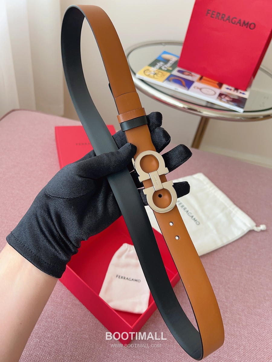 Ferragamo Reversible Gancini Belt 살바토레 페라가모 리버서블 간치니 양면벨트 브라운/블랙 2.5cm 13