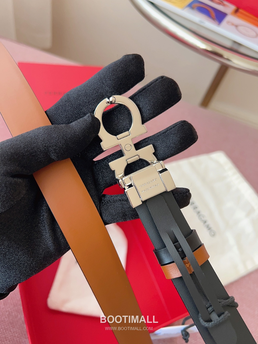 Ferragamo Reversible Gancini Belt 살바토레 페라가모 리버서블 간치니 양면벨트 브라운/블랙 2.5cm 16