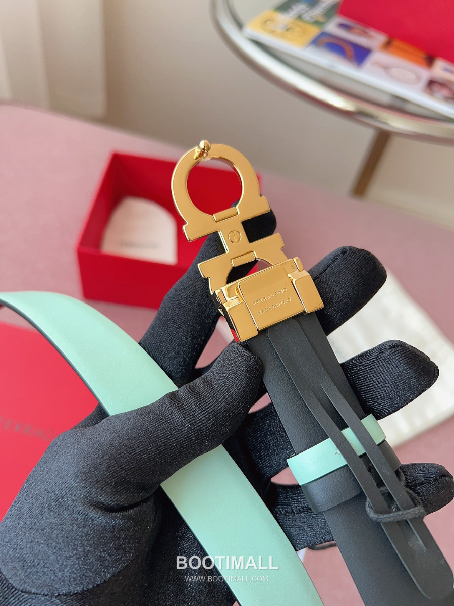 Ferragamo Reversible Gancini Belt 살바토레 페라가모 리버서블 간치니 양면벨트 파스텔민트/블랙 2.5cm 8