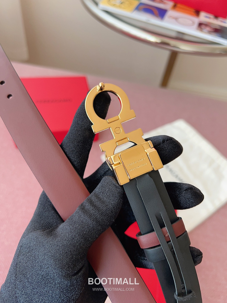 Ferragamo Reversible Gancini Belt 살바토레 페라가모 리버서블 간치니 양면벨트 버건디/블랙 2.5cm 7