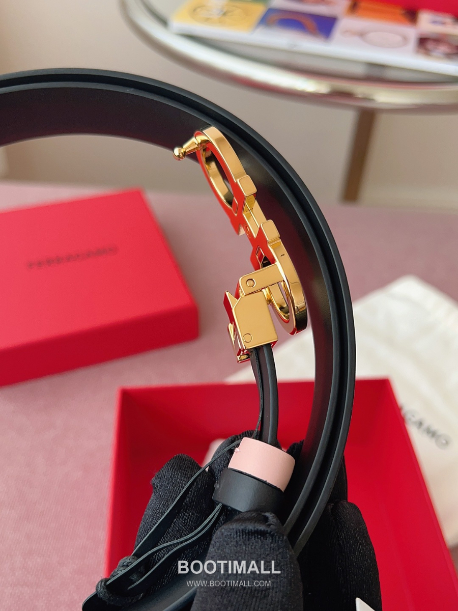 Ferragamo Reversible Gancini Belt 살바토레 페라가모 리버서블 간치니 양면벨트 핑크/블랙 2.5cm 6